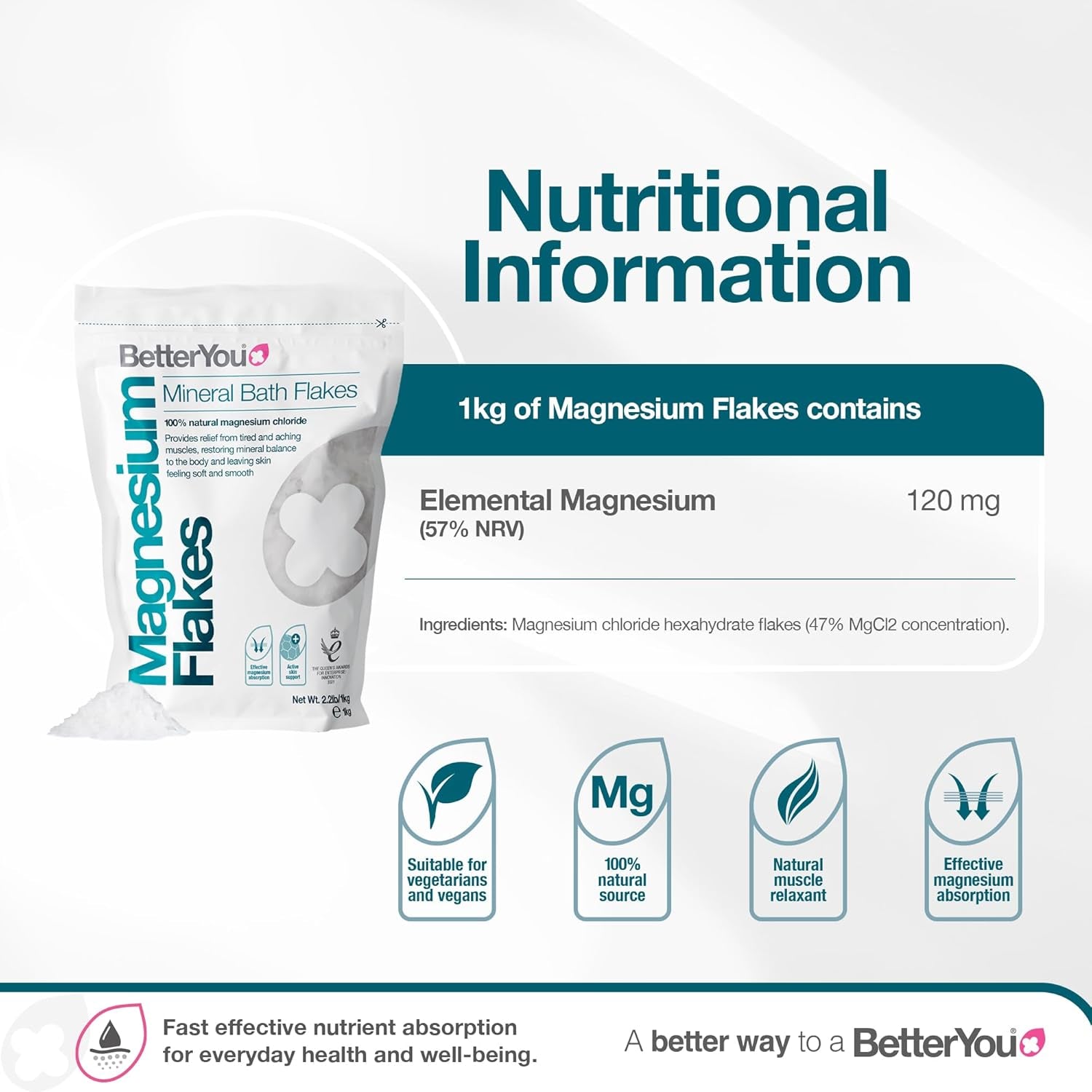 Better You Escamas De Magnesio 1Kg 100 G