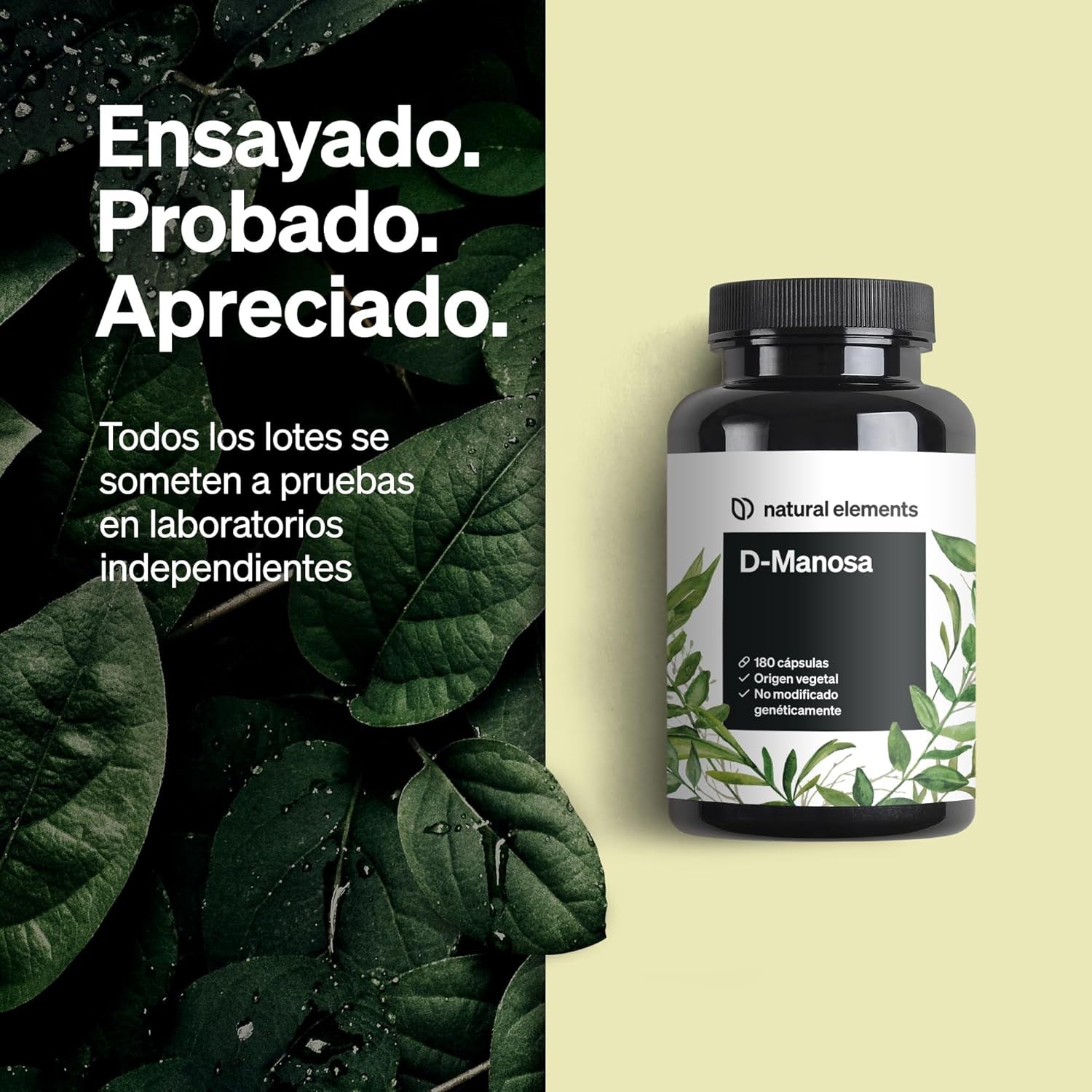 D Manosa Vegetal - 180 Cápsulas Veganas - Suministro Para 2 Meses - Sin Esterato De Magnesio - Dosis Óptima Y Sin Aditivos Innecesarios - 1800Mg Por Dia - Probado En Laboratorio En Alemania