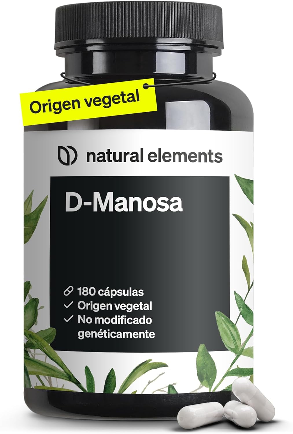 D Manosa Vegetal - 180 Cápsulas Veganas - Suministro Para 2 Meses - Sin Esterato De Magnesio - Dosis Óptima Y Sin Aditivos Innecesarios - 1800Mg Por Dia - Probado En Laboratorio En Alemania