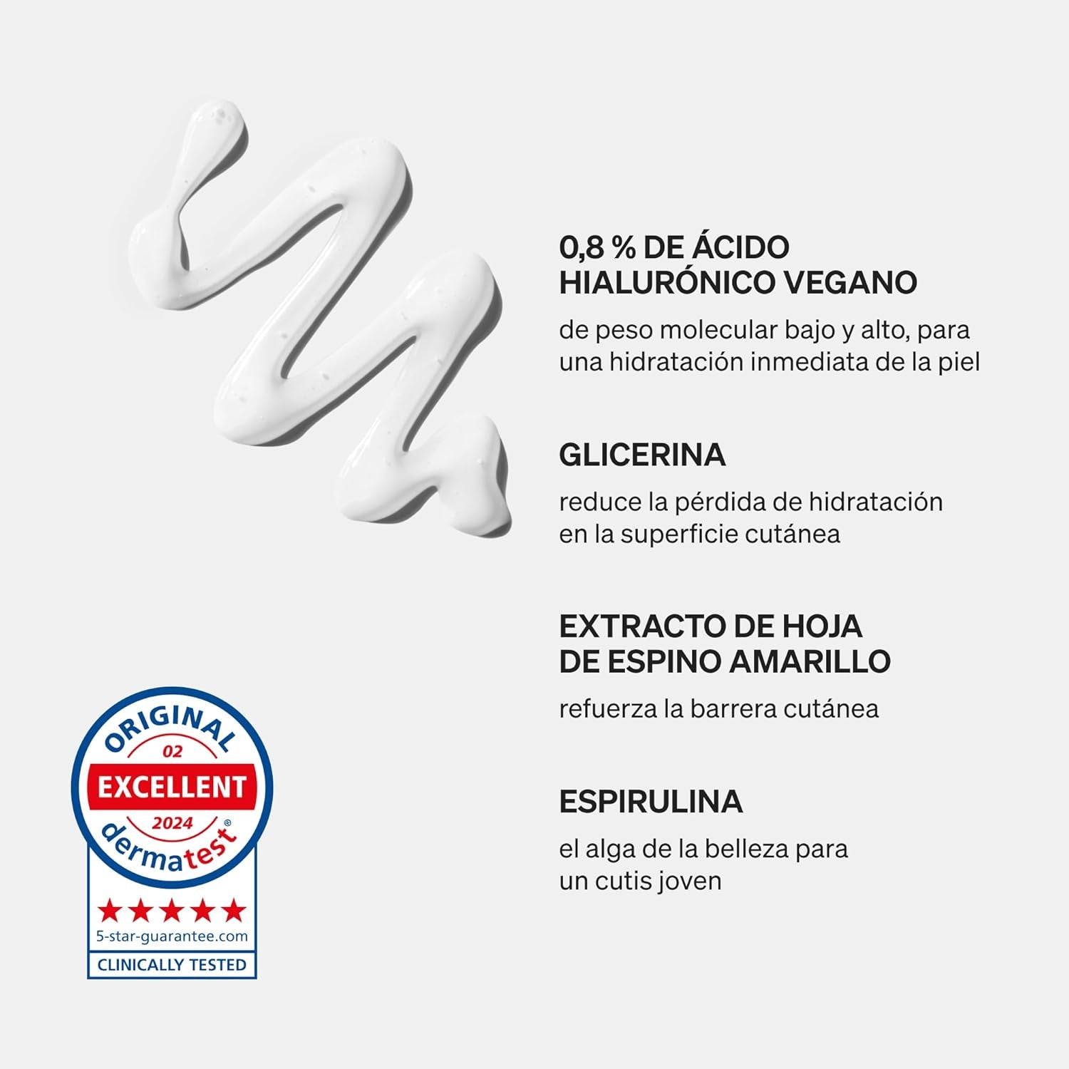Sérum De Hialurón – 30 Ml De Ácido Hialurónico De Alta Dosis – Antienvej. – Con Extracto De Hoja De Espino Amarillo, Espirulina Y Glicerina – Sérum Hidratante, Cuidado Facial